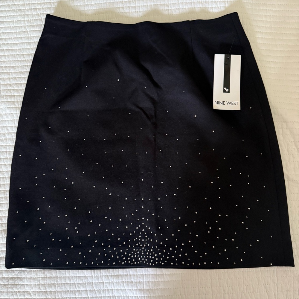 Nine West Black Sequin Mini Pencil Skirt